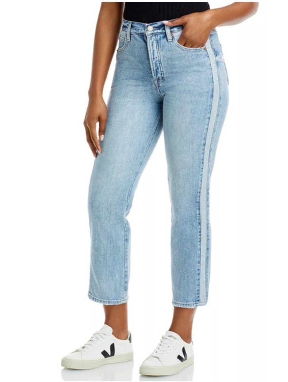 pistola Light Blue High-Rise Cropped Straight Jeans